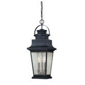 Barrister Three Light Outdoor Hanging Lantern in Slate