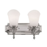 Bishop Two Light Bath Vanity in Brushed Pewter