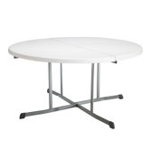 60" Round Fold-in-Half Table in White