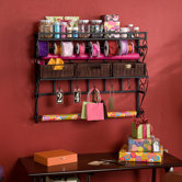 Lynbar Wall Mount Craft Large Storage Rack with Baskets