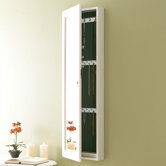 Bullock White 48" High Wall Curio / Jewelry Mirror