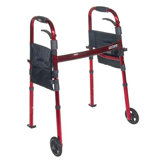 Portable Folding Travel Walker in Red