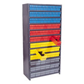 Closed Shelving Storage System with Euro Drawers (75" H x 36" W x 24" D)