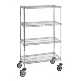 Small 63" Q-Stor Chrome Wire Shelving (Starter Kit) with Optional Mobile Kit