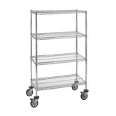 Large 63" Q-Stor Chrome Wire Shelving (Starter Kit) with Optional Mobile Kit