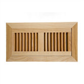 4" x 10" Red Birch Flush Mount Wood Vent Cover With Frame & Metal Damper