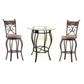 Three Piece Beau Metal Pub Set in Black and Gold