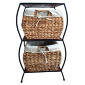 Rattan Two Drawer Storage Cabinet