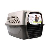 24" 2 Door Top Load Kennel Hard-Sided Pet Crate in Tan / Coffee