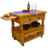 Island Europa Kitchen Cart with Butcher Block Top