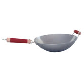 14" Professional Carbon Steel Flat Bottom Wok