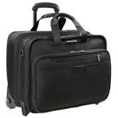 @Work 17" Executive Expandable Rolling Briefcase in Black