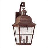 Colonial Styling  Outdoor Wall Lantern in Weathered Copper