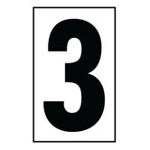 Ambiance "3" Address Number Tile in White