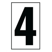 Ambiance "4" Address Number Tile in White