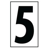 Ambiance "5" Address Number Tile in White