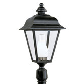 Rugged Cast  Outdoor Post Lantern in Black