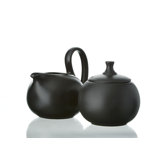 Zuckerdose und Milchk&auml;nnchen "Jasmin" in Schwarz