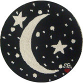 Starry Night Round: 15" x 15" - Black Moon Chair Pad