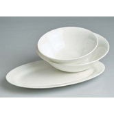 3-tlg. Servier-Set "Queen" aus Bone-China-Porzellan in Uni-Wei&szlig;