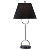 Quinn One Light Table Lamp in Polished Nickel/Black Marble Base