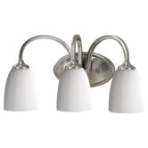 Perry Three Light Bath Vanity in Brushed Steel