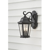 Martinsville Two Light Outdoor Lantern in Black