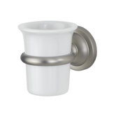 White Porcelain Tumbler with Pewter Finish