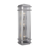 Monterey Coast Three Light Outdoor Wall Lantern in Brushed Aluminum