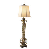 Castalia One Light Table Lamp in Silver Leaf Sienna