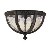 Regent Court Two Light Outdoor Flush Mount in Walnut