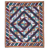 Dusty Diamond Log Cabin Throw Quilt