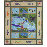 Fly Fishing Cotton Throw