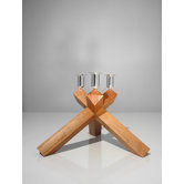 No.2 Cherry Wood, Silver Plated Aluminum Candelabra