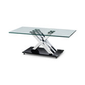 X-Frame Coffee Table with Glass