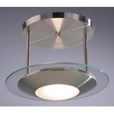 Via Semi Flush Ceiling Light in Satin Chrome