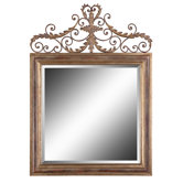 Valonia Beveled Mirror in Antiqued Gold Leaf