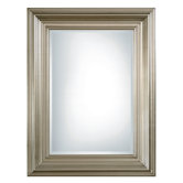 Mario Rectangular Beveled Mirror in Silver Leaf