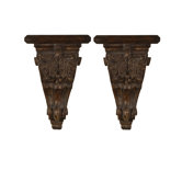 Mora Decorative Accent Shelves in Distressed Chestnut Brown, Set of 2