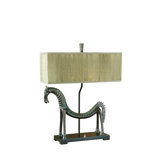 Tamil Horse  Table Lamp in Olive Bronze