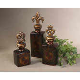 3 Piece Crest Bottle Set in Dark Chocolate Brown
