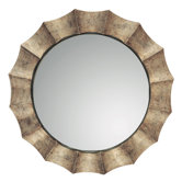 Gotham Round Distressed Sunburst Wall Mirror