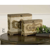 Scotty Box in Aged Ivory (Set of 2)