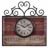 Timeless Bistro Clock in Distressed Aged Red