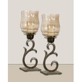 Sorel Iron and Glass Hurricane (Set of 2)