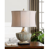 Civitella Table Lamp in Crackled Powder Blue and Sandstone