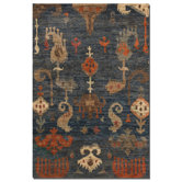 Bali Weathered Blue Gray Ikat Rug