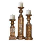 Hema Mango Wood Candlestick (Set of 3)