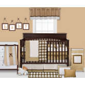 Metro Khaki, White and Chocolate Crib Bedding Collection
