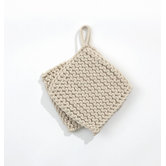 Knitted Pot Holders in Offwhite (Set of 2)